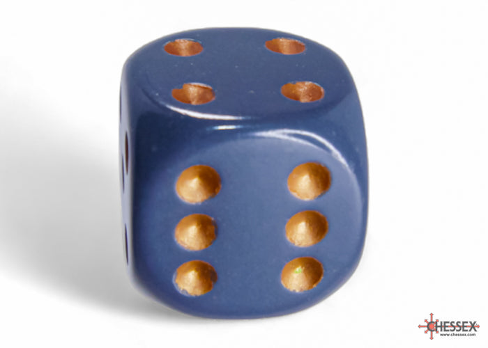 Chessex Opaque Dark Grey/copper 16mm d6 Dice Block (12 dice)