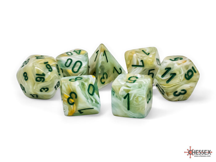 Chessex Marble Mega-hedral Green/dark green 7-Die Set