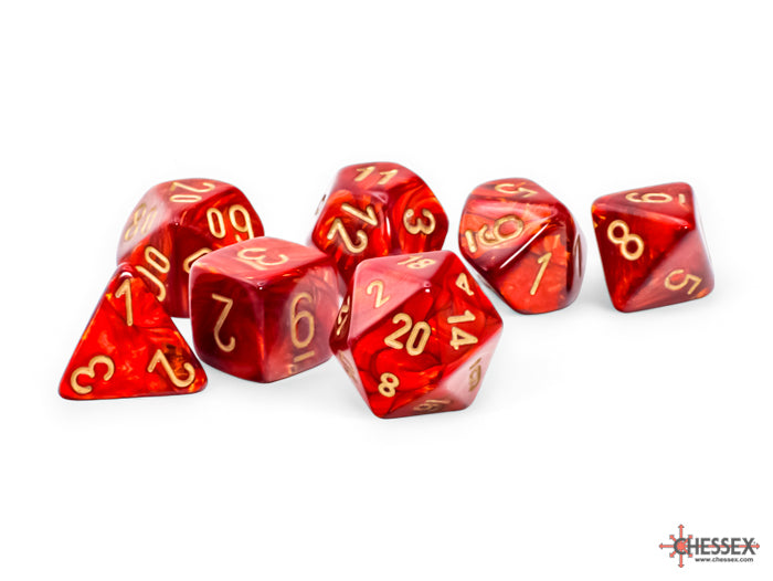 Chessex Scarab Mega-hedral Scarlet/gold 7-Die Set