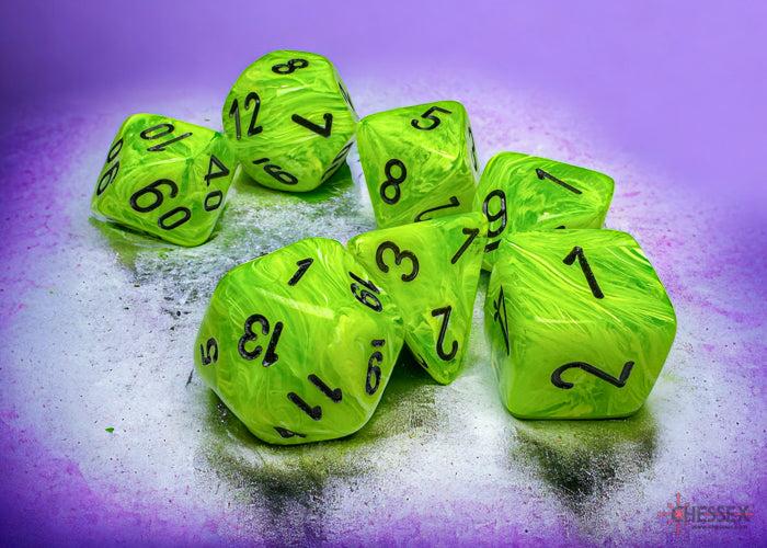 Chessex Vortex Mega-hedral Bright Green/black 7-Die Set