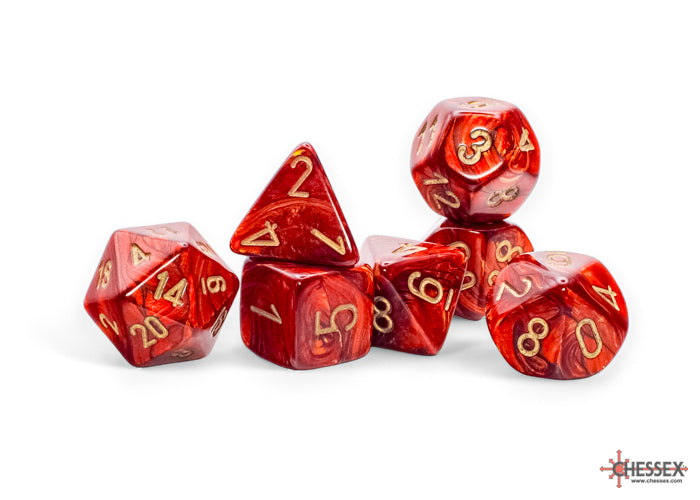 Chessex Scarab Mega-hedral Scarlet/gold 7-Die Set