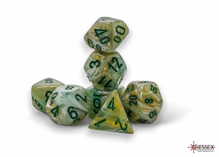 Chessex Marble Mega-hedral Green/dark green 7-Die Set