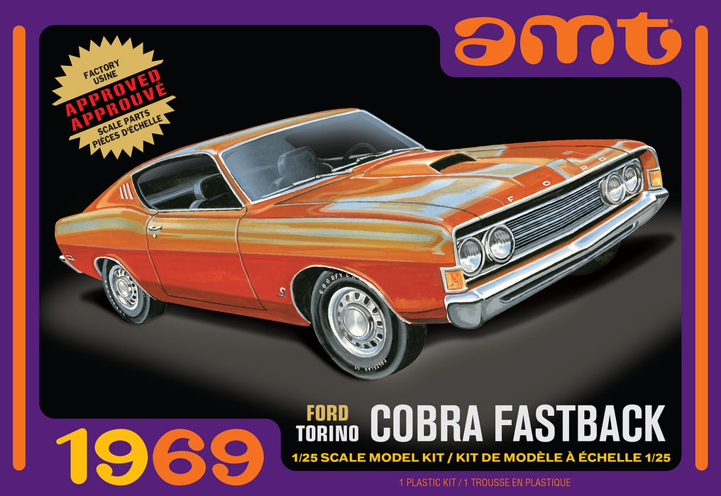 AMT 1969 Ford Torino Cobra Fastback - 1/25 Scale Model Kit