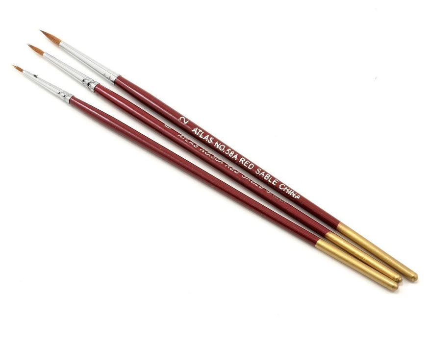 Atlas Brush Co. Red Sable 3pc Brush Set