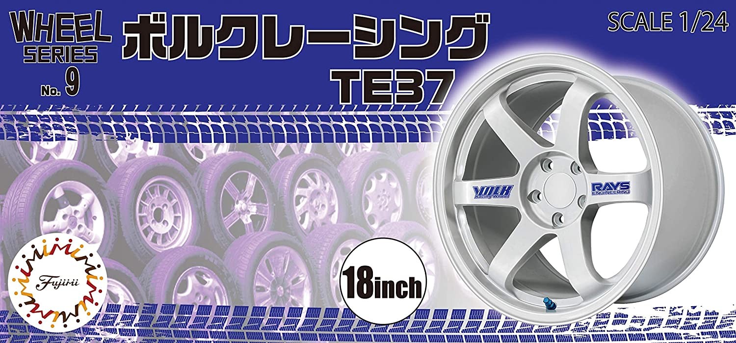 Fujimi Volk Racking TE37 18" Tire & Wheel set - 1/24 Scale