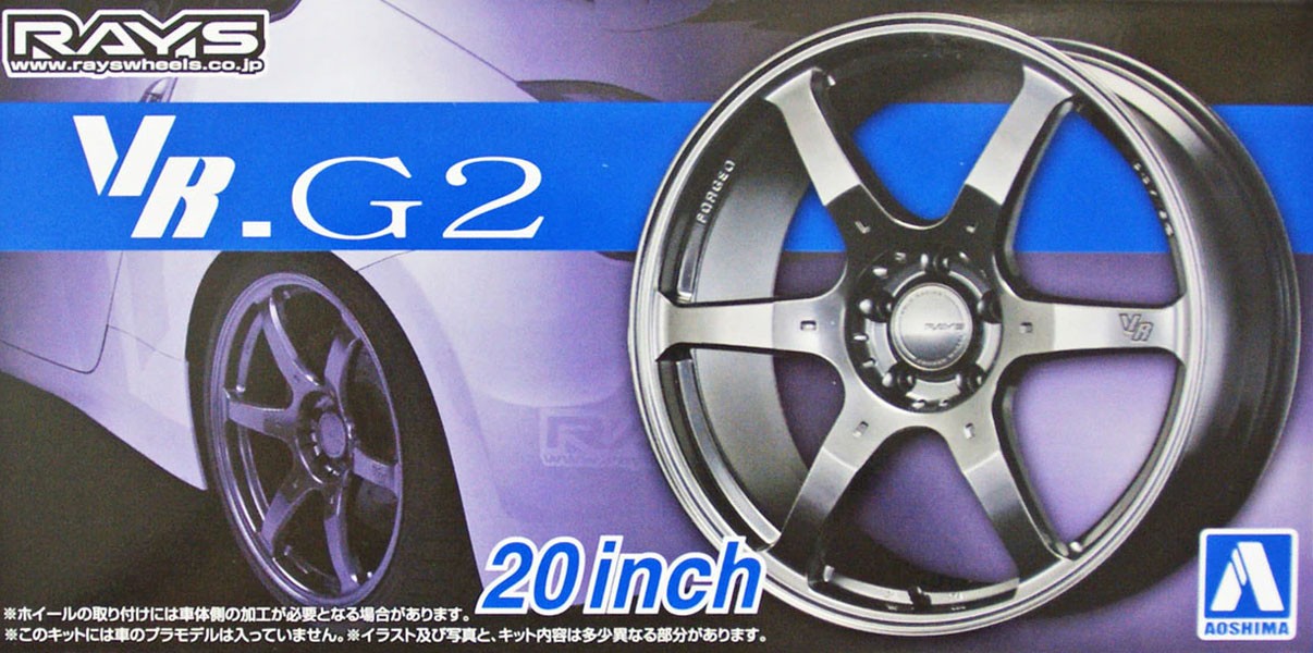 Aoshima Volk Racing VR.G2 20" Tire & Wheel Set - 1/24 Scale