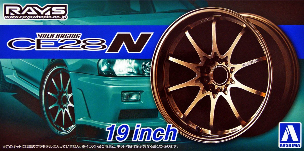 Aoshima Volk Racing CE28N 19" Tire & Wheel Set - 1/24 Scale