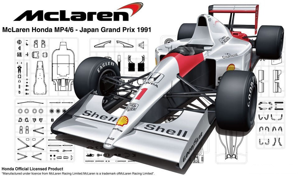 Fujimi Grand Prix 1/20 McLaren Honda MP4 / 6 (Japan GP / San Marino GP / Brazil GP) - 1/20 Scale Model Kit