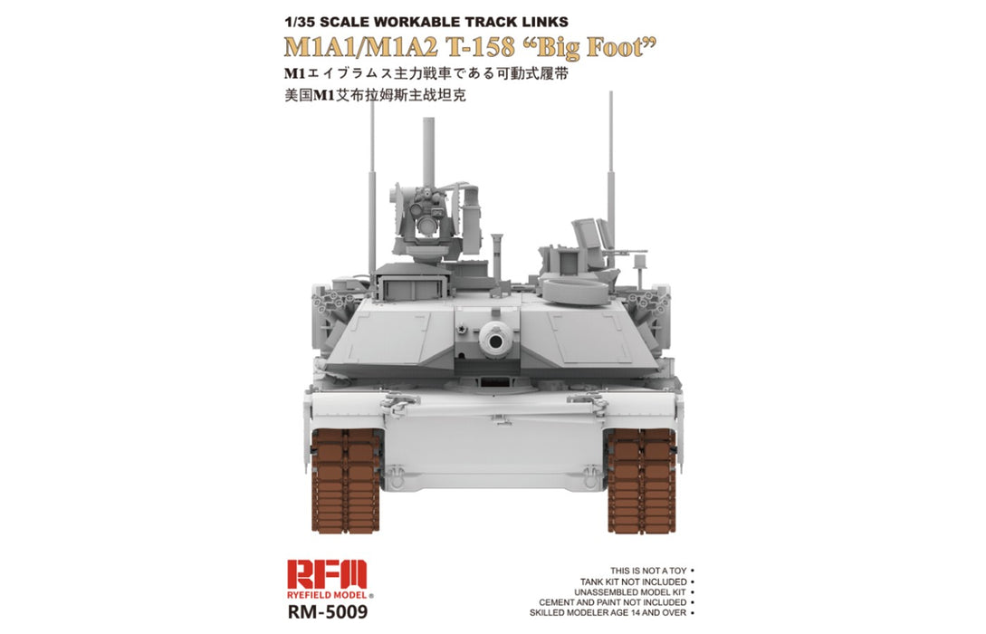 RFM M1A1/M1A2 Big Foot Workable Track Links - 1/35 Scale Model Kit