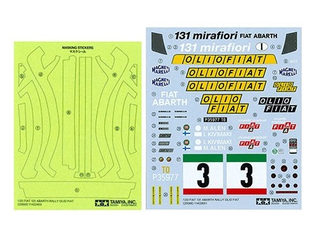 Tamiya 131 Abarth Rally Olio Fiat  - 1/20 Scale Model Kit