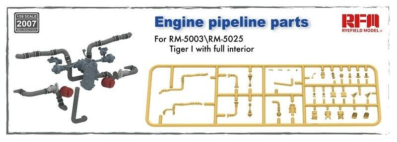 RFM Tiger I Engine Pipeline Parts  - 1/35 Scale Parts Kit