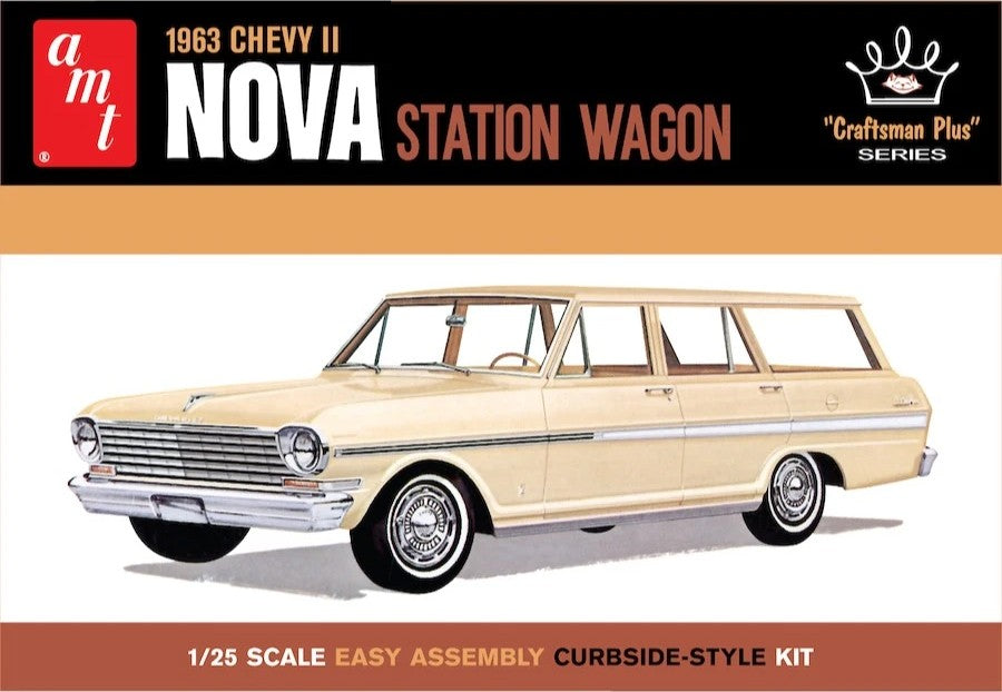 AMT 1963 Chevy II Nova Station Wagon "Craftsman Plus" Series- 1/25 Scale Model Kit