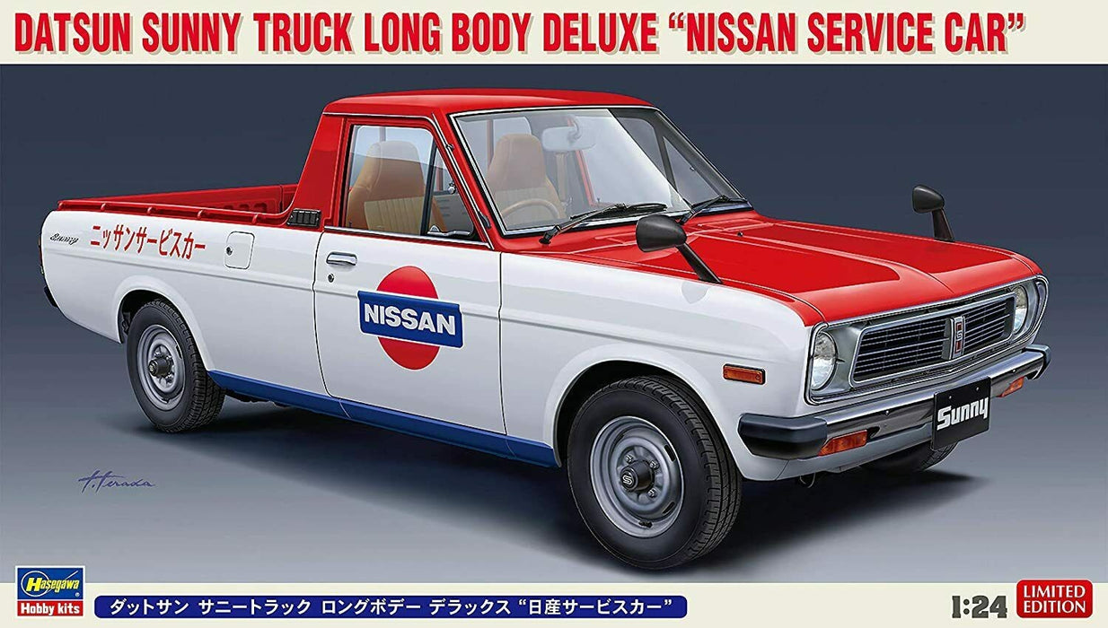 Hasegawa Nissan Sunny Truck Long Body Deluxe "Nissan Car Service" - 1/24 Scale Model Kit