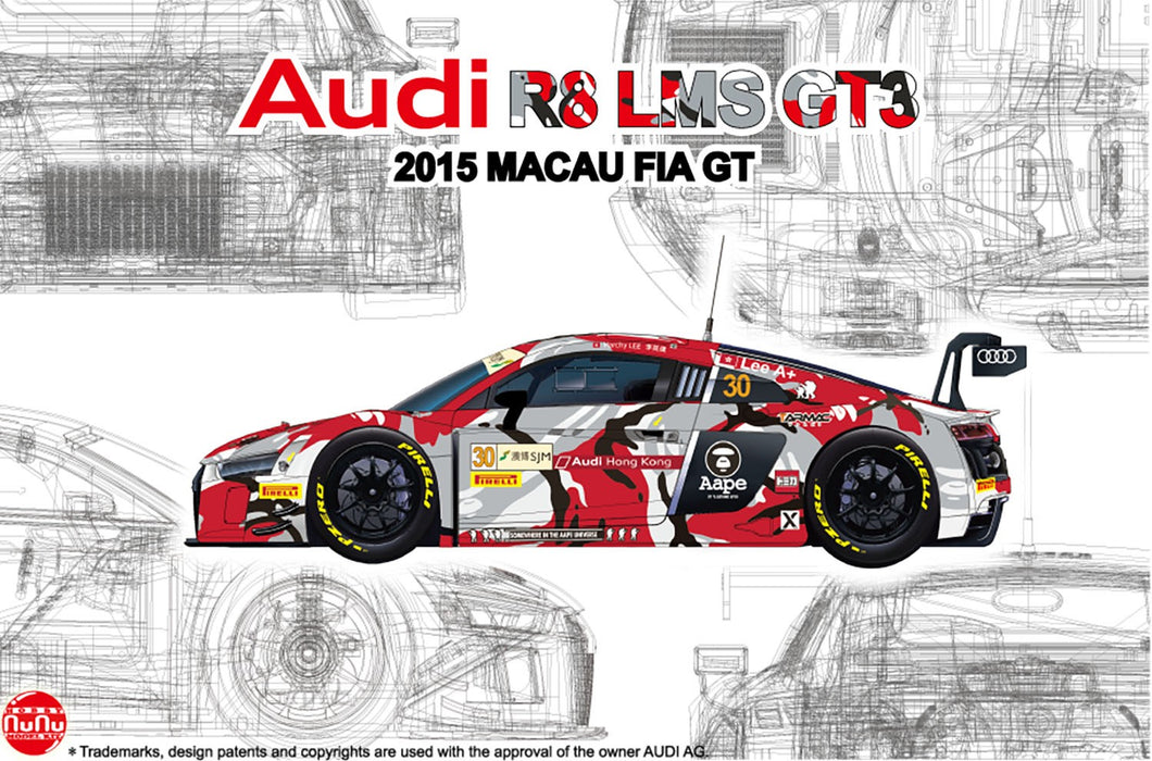 Platz NuNu Audi HONG KONG R8 2015 MACAU GT - 1/24 Scale Model Kit