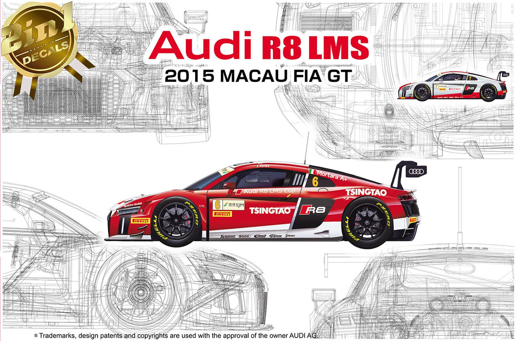 Platz NuNu Audi R8 LMS 2015 MACAU FIA GT - 1/24 Scale Model Kit