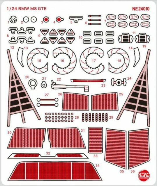 Platz NuNu Detail-up Parts for 1/24 BMW M8 GTE DAYTONA WINNER 2019