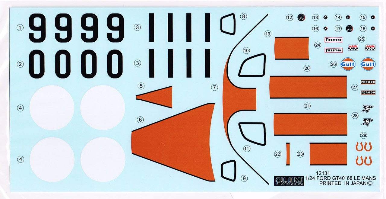 Fujimi RS-97 Ford GT40 1968 Le Mans - 1/24 Scale Model Kit