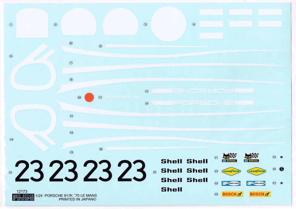 Fujimi RS-49 Porsche 917K 1970 Le Mans Winner Car - 1/24 Scale Model Kit