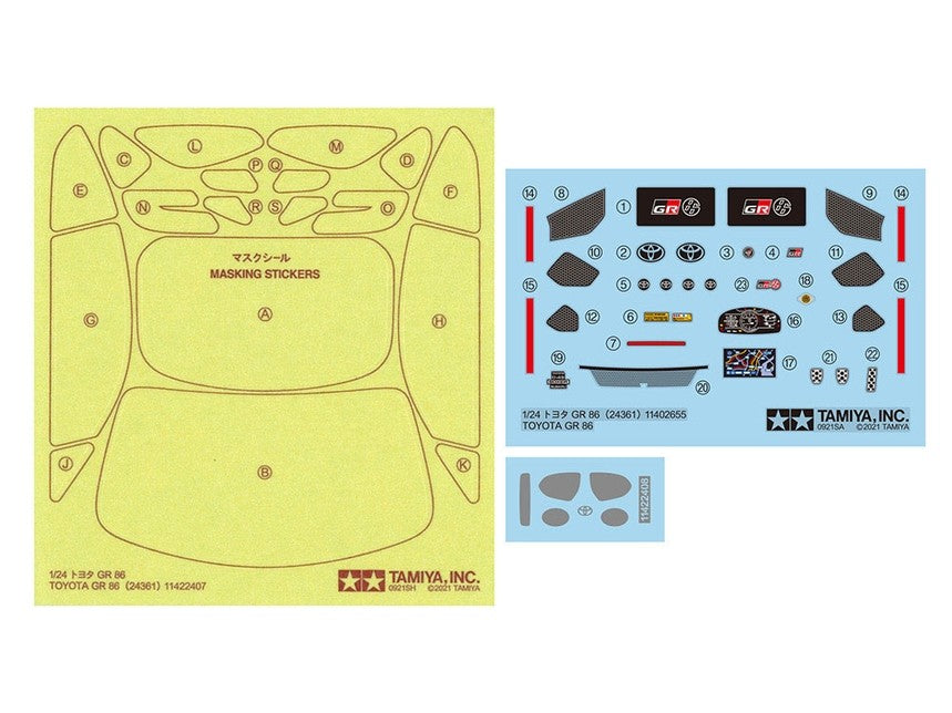 Tamiya Toyota GR 86 - 1/24 Scale Model Kit