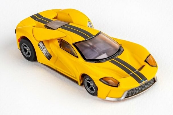 AFX Mega-G+ Ford GT Triple Yellow HO Slot Car