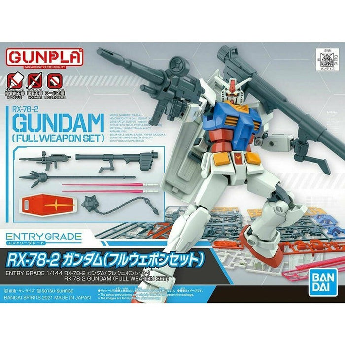 Bandai Gundam Entry Grade RX-78-2 (Full Weapon Set) Model Kit - 1/144