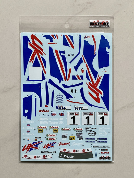 S.K. Decals BMW 320i E46 FIA WTCC Race of Germany 2005 BMW Team UK - 1/24 Scale