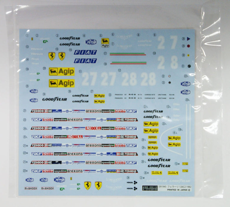 Fujimi GP 091945 F1 Ferrari 126C2 1982 - 1/20 Scale Model Kit