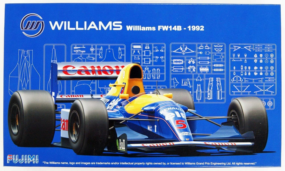 Fujimi Grand Prix Williams FW14B - 1992 England/ Monaco/ Hungary GP - 1/20 Scale Model Kit