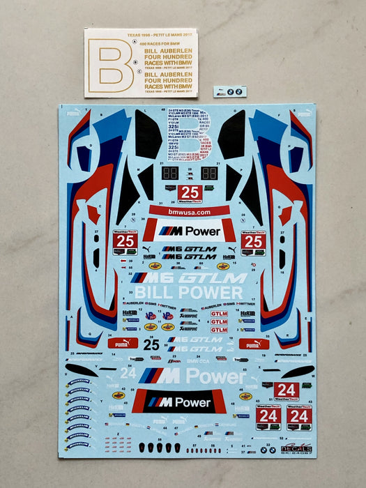 S.K. Decals BMW M6 GTLM IMSA 17 Team RLL Decals (Platz)  - 1/24 Scale