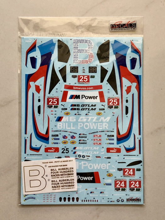 S.K. Decals BMW M6 GTLM IMSA 17 Team RLL Decals (Platz)  - 1/24 Scale