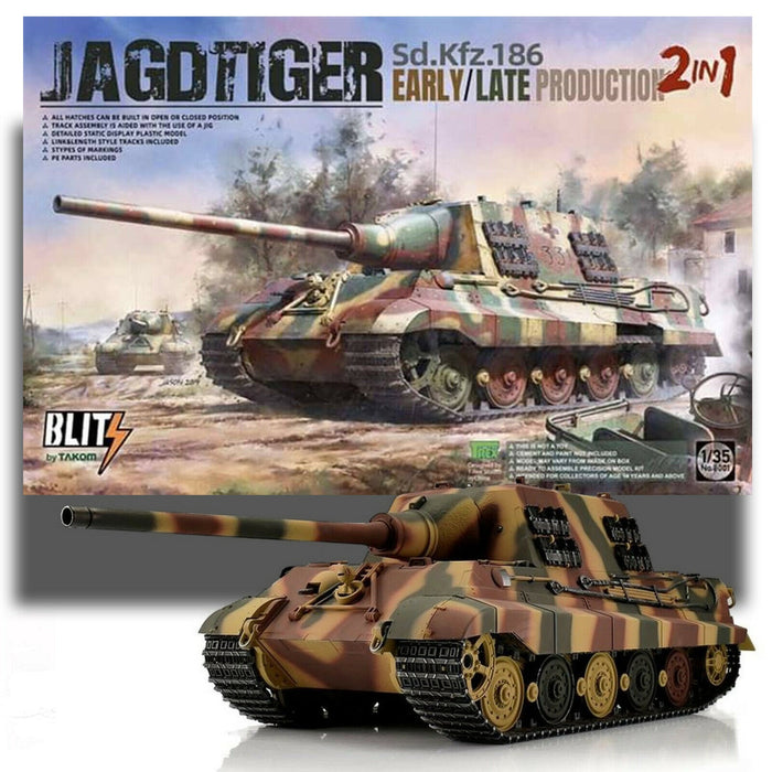 Takom Jagdtiger SdKfz 186 Early/Late Production Tank (2 in 1) - 1/35 Scale Model Kit