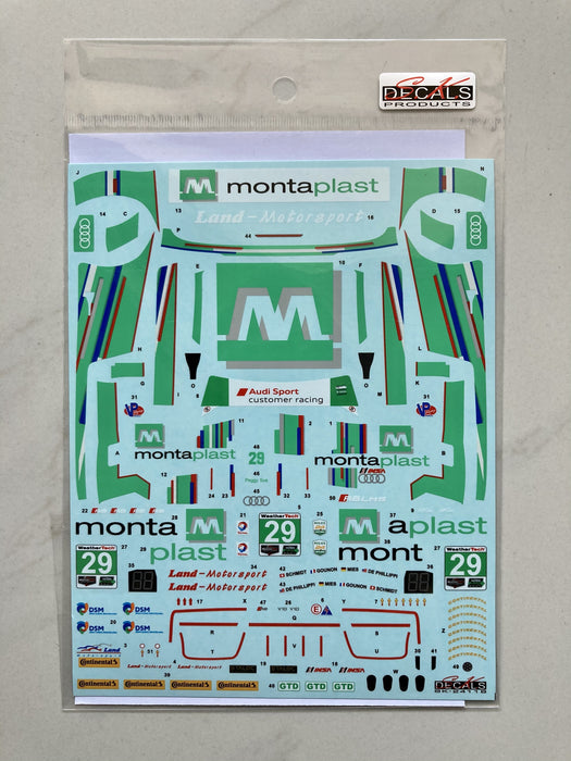 S.K. Decals Audi R8 LMS GT3 IMSA Daytona 24H 17 No.29 Land Motorsport (NuNu) - 1/24 Scale