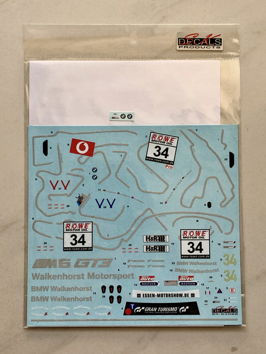 S.K. Decals BMW M6 GT3 VLN 18 Team Walkenhorst No.34 Decals (Platz)  - 1/24 Scale