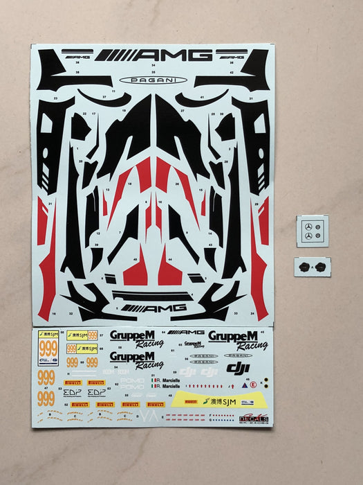 S.K. Decals Mercedes-AMG GT3 Macau 2018 No. 999 GruppeM Racing Decals (Tamiya) - 1/24 Scale