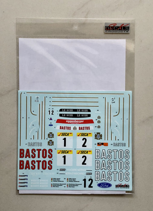 S.K. Decals Ford Sierra RS500 Spa 24H 1989 Bastos Decals (Tamiya) - 1/24 Scale