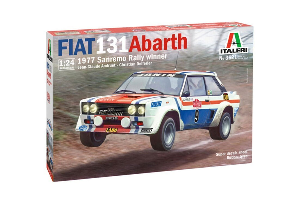 Italeri Fiat 131 Abarth 1977 San Remo Rally Winner - 1/24 Scale Model Kit