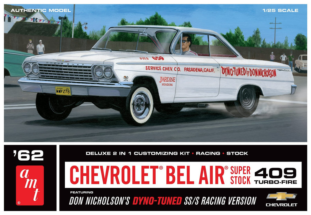 AMT 1962 Chevy Bel Air Super Stock Son Nicholson 2n'1 - 1/25 Scale Model Kit