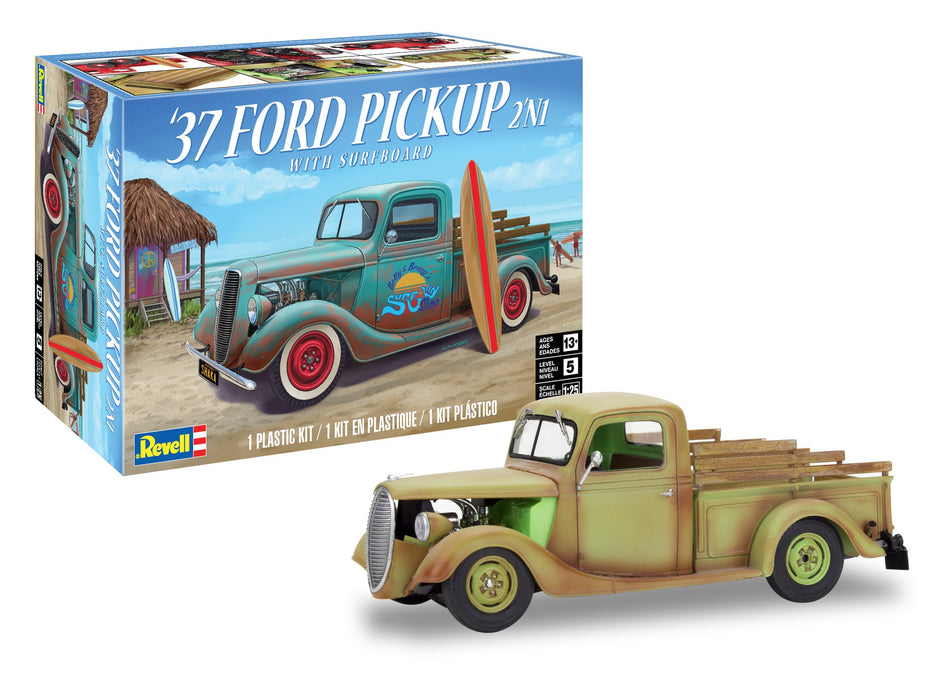 Revell 1937 Ford Pickup Street Rod with Surf Board (2 N 1) - 1/25 Scale Model Kit