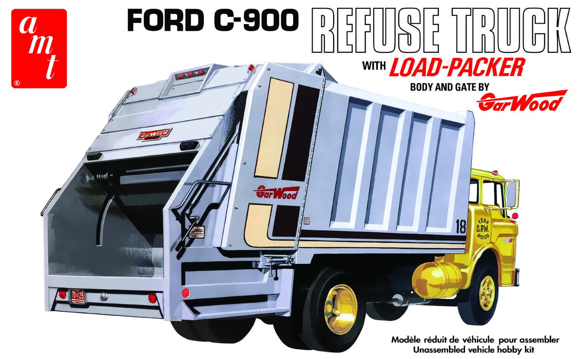 AMT Ford C-900 Garwood Load Packer Garbage Truck - 1/25 Scale Model Kit