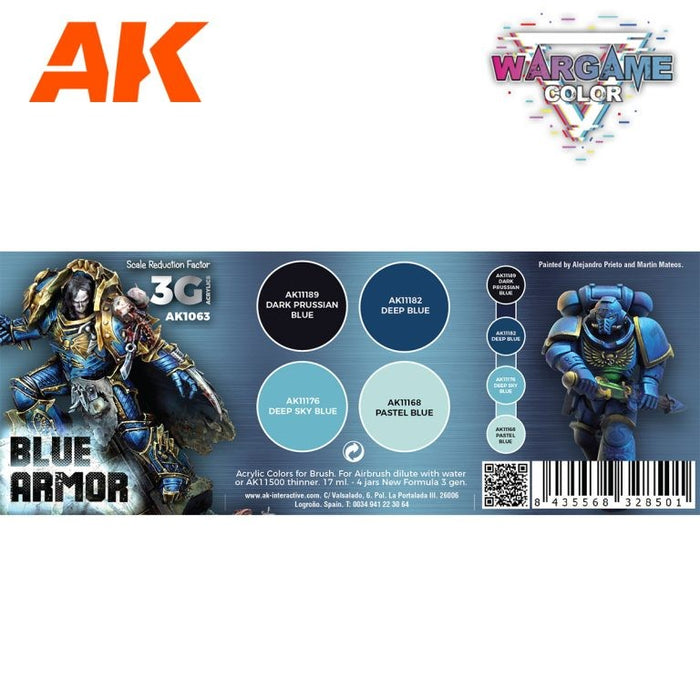 AK Interactive Wargame Color Set: Blue Armor - AK1063