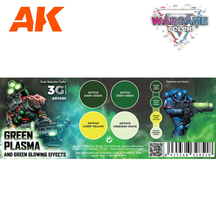 AK Interactive Wargame Color Set: Green Plasma and Glowing Effects - AK1064