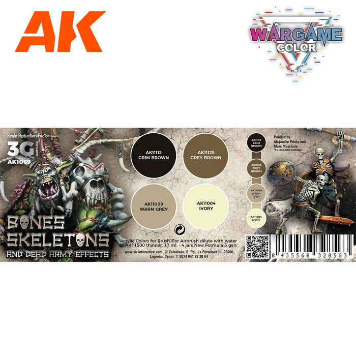 AK Interactive Wargame Color Set: Bones and Skeletons - AK1069