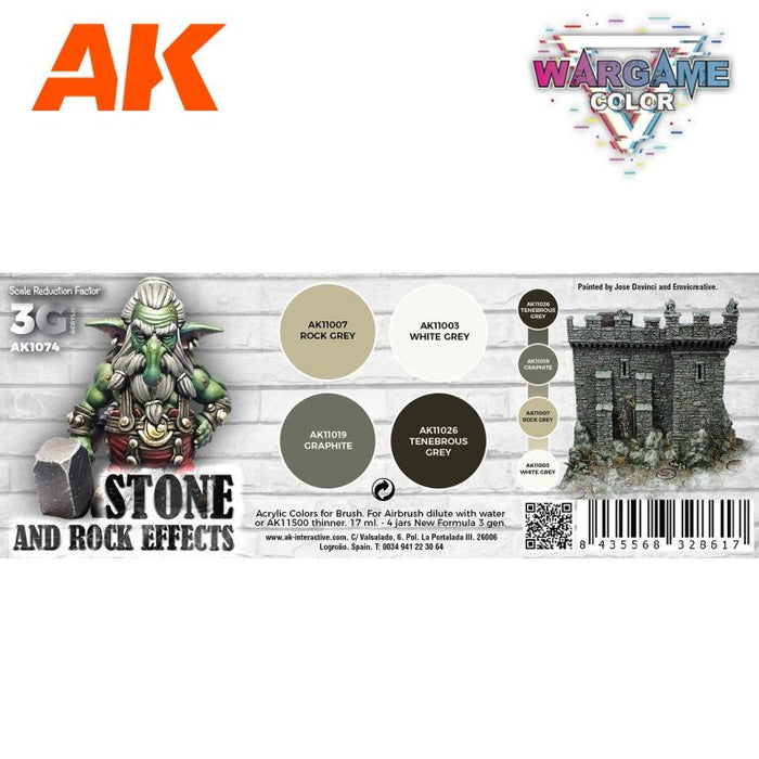 AK Interactive Wargame Color Set: Stone and Rock Effects - AK1074