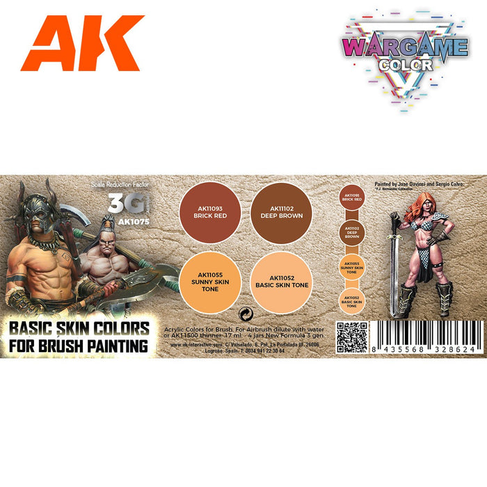 AK Interactive Wargame Color Set: Basic Skin Colors - AK1075