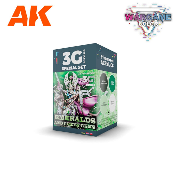 AK Interactive Wargame Color Set: Emeralds and Green - AK1078