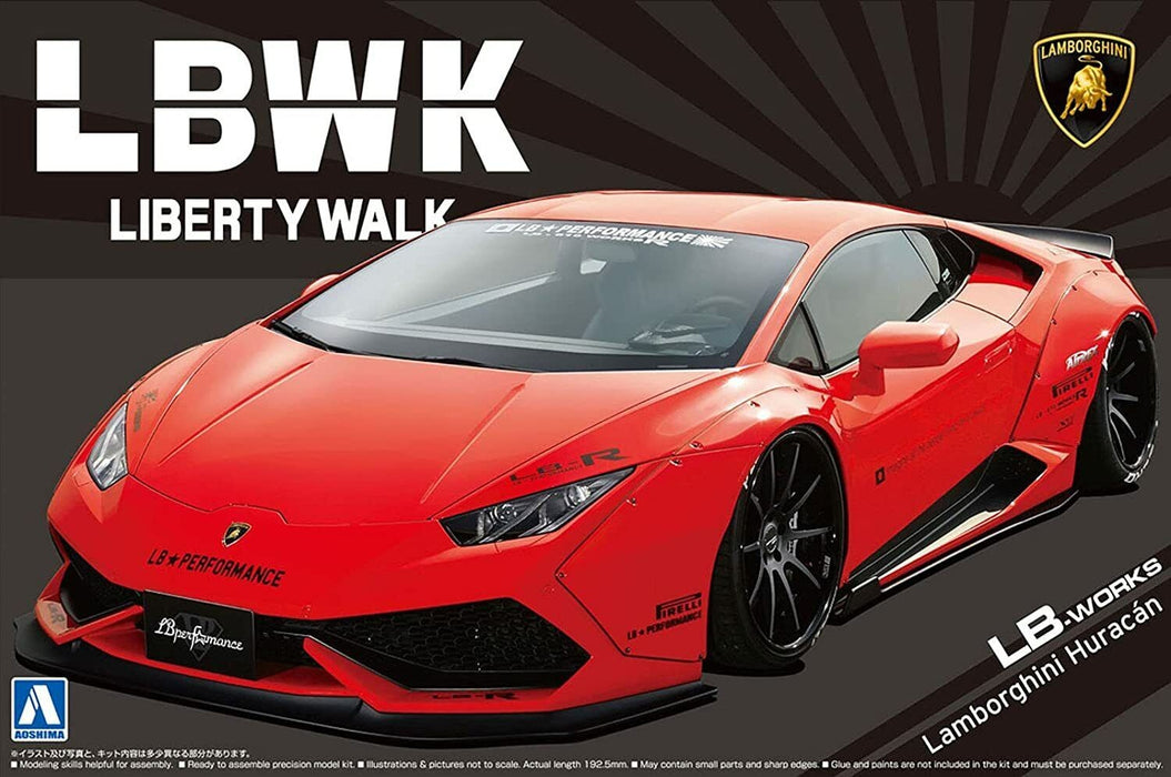 Aoshima Liberty Walk LB-Works Lamborghini Huracan Ver. 1 - 1/24 Scale Model Kit