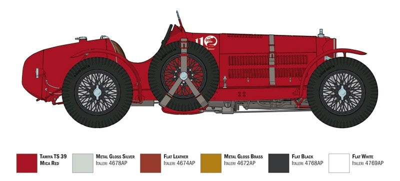 Italeri Alfa Romeo 8C/2300 (1931-1933) - Alfa Romeo 110th Anniversary - 1/12 Scale Model Kit