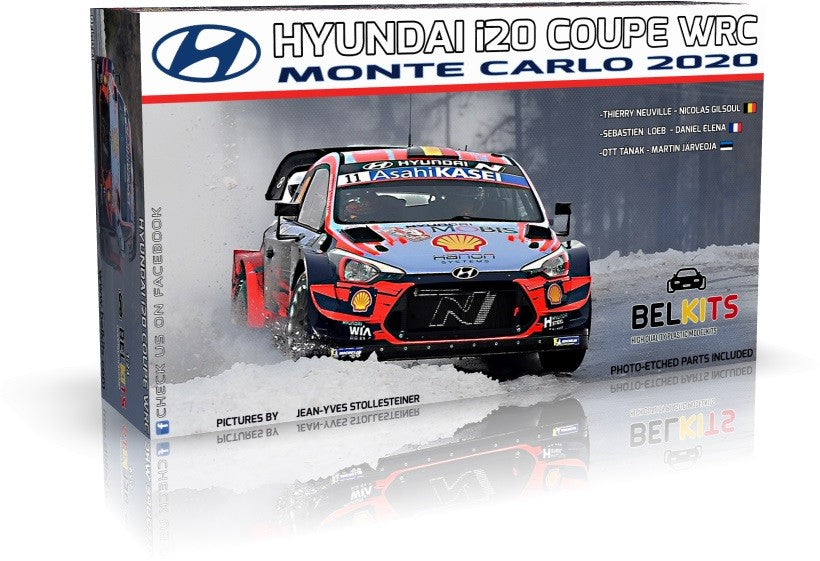 Belkits Hyundai Neuville i20 Coupe WRC Monte Carlo - 1/24 Scale Model Kit