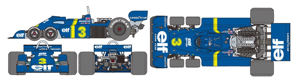 Tamiya Tyrrell P34 Six Wheeler (w/Photo-Etched Parts) - 1/12 Scale Model Kit