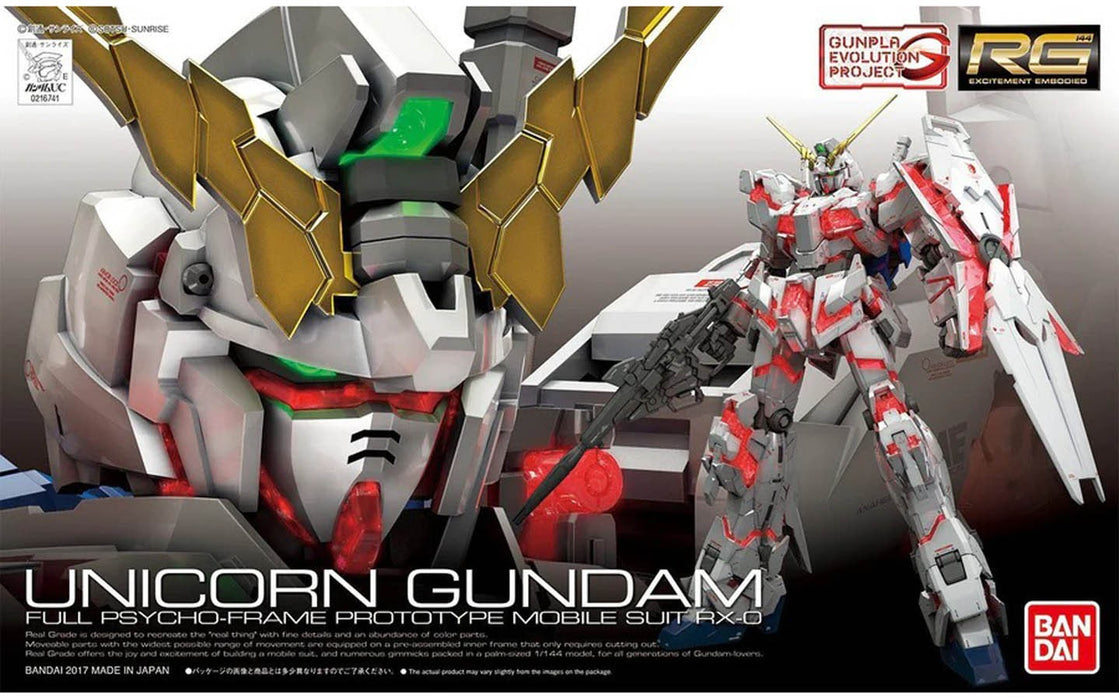 Bandai Unicorn Gundam RG - 1/144 Scale Model Kits